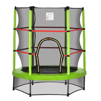 Outsunny 55" Kids Trampoline with Enclosure Net Steel Frame - Green-Provide your child with hours of bouncing fun with this trampoline 