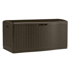 Suncast Herringbone Deck Box - 124 Gal. - Java-Multi wall panels are engineered for strength and durability.