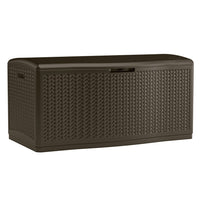 Suncast Herringbone Deck Box - 124 Gal. - Java-Multi wall panels are engineered for strength and durability.