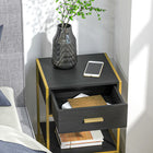 HOMCOM Nightstand with Drawer and Shelf - Black - Set of 2-Assembly required