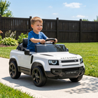 Qaba 12V Ride on Car Licensed Land Rover with Remote, Suspension - White-Auxiliary towing wheel enables effortless transport and storage
