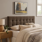 Modway Emily Fabric Upholstered Full Size Headboard - Mocha-Wood Blend Frame