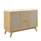 Modway Soma 48" Double Sink Bathroom Vanity - Oak/White-MDF and Particleboard