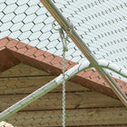 PawHut Large Metal Chicken Run with Cover for 24-30 Chickens - 9.8' x 26.2' x 6.4' - Silver-Galvanized steel and plastic-coated mesh offer lasting protection 