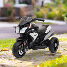 Qaba 6V Kids Electric 3-Wheel Motorcycle with Music and Headlights - Black-Top speed of 1.86 mph(3km/h) is fast but safe 