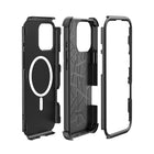 TUFF8 iPhone 16 Pro Max Impact+ Three layer Protective Case with Holster-Screen & Camera Protection: Designed with a raised lip for the lens and bezel of the screen to protect your camera, flash, and screen against scratches when placed face down