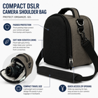 Vangoddy Padded Camera Shoulder Bag - Steel Grey-Compact 7.5" L x 6.5" W x 4.8" H design provides protection without unnecessary bulk