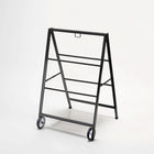 Futech Double-Sided Rolling Metal A-Frame - 32" x 48" - Black-Durable black metal A-frame with wheels for easy mobility and repositioning.