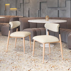 Zuo Equinox Armless Dining Chair - Oyster Grey/Natural - Set of 2-Dimensions: 21.5" L x 20.3" W x 30.3" H