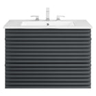 Modway Render 30" Wall-Mount Bathroom Vanity - Grey/White-Ceramic Sink Basin