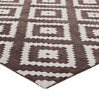 Modway Alika Abstract Diamond Trellis Area Rug - 8 ft W x 10 ft L - Ivory/Brown-Gripping Jute Fabric Underside