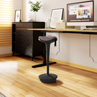 Vinsetto Swivel Standing Backless Wobble Stool Chair - Brown-Shaping cotton padded seat provides support and comfort