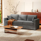 HOMCOM 3 Seater Sofa with Deep Seat - Dark Grey-Includes two matching armrest pillows for added comfort and support