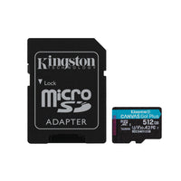 Kingston 512 GB microSDXC Canvas Go Plus Gen4 Card + Adapter-Superior transfer speeds up to 200MB/s1