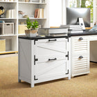 HOMCOM 2 Drawer File Cabinet, Printer Stand for Home Office - White-Melamine-coated surfaces resist wear and tear