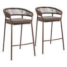 Zuo Skye Barstool - Brown - Set of 2-Outdoor fabric (100% Olefin)