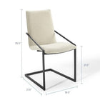 Modway Pitch Upholstered Fabric Dining Armchair - Black/Beige-Geometric Frame