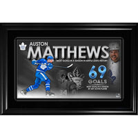 Auston Matthews 69 Goal Collage Toronto Maple Leafs - Framed Print - 36" x 24"-Premium print framed