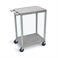 Luxor Structural Foam 2-Shelf Utility Cart - Grey-Multipurpose utility cart