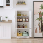 HOMCOM 48" H Kitchen Pantry Cabinet with Shelves - White-Suitable for use in porch, bathroom, kitchen, tool room, etc