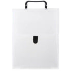 JAM Paper Plastic Vertical Portfolio File Carry Case with Handles - 9.25 x 12 x 2 - Clear with Black Buckle-Clear