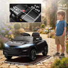Qaba 12V Licensed Ford Mustang Mach-E Kids Electric Car - Black-Features manual and remote modes for parent-child interactive fun and safety 