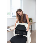 Warmür The Original Office Chair Blanket - One Size - Beige-Lapel front with buttons for a smart, office-ready look