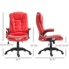 HOMCOM Faux Leather Executive Heated Massage Office Chair - Red-Thick padded faux leather upholstery, manual tilt locking function for ultimate comfort
