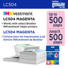 Brother Genuine LC504MS Ink Cartridge - Standard Yield - Magenta -Brother Genuine LC504MS Standard Yield Magenta Ink Cartridges deliver consistent, reliable performance