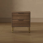 Manhattan Comfort Avira 20" Mid-Century Modern 2-Drawer Nightstand - Brown-Home Assembly Required (All Hardware Included)