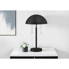 Monarch Specialties 20" H Contemporary Table Lamp - Black Metal-Easily brighten your environment with the user-friendly double pull chain feature that works with a single light bulb up to 60W (not included), making it ideal for late-night reading or illuminating your favorite corner in style