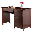 Winsome Delta Office Writing Desk, Walnut (94147)-Dimensions: 30.7"H x 47.2"W x 20.2"D