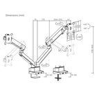 Uplite 17" to 35" Fully Adjustable Dual Monitor Mount - Sliver-Weight capacity: 4.4 to 26.4 lbs/2-12kg for each arm