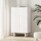 Manhattan Comfort Ella 31.5" Modern Accent Cabinet - White-Includes 2 Soft Close Doors with 2 Adjustable Shelves with 3 Cubby Spaces