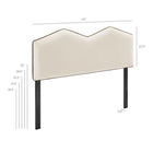Modway Cosette Performance Velvet Queen Size Headboard - Alabaster-Wood Blend Frame
