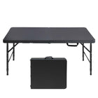 Homy Casa 4 ft Portable Folding Table with 4 adjustable Heights Indoor & Outdoor for Camping - Black-The 4 ft size fits camping, picnics, and parties