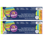 Pacon Sentence Strips - 1-1/2" Ruled 3" x 24" - Assorted Colors - 2 Packs of 100-Perfect for teaching sentence structure