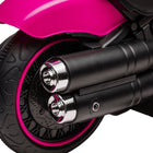Aosom 6V Kids Electric Ride-On Motorcycle with Training Wheels - Pink-Works on asphalt road, brick road, or cement 