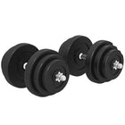Soozier Adjustable 2 x 44lb Weight Dumbbell Set -Made from high quality steel and plastic for durable, hard wearing use
