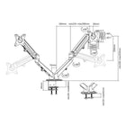 IntekView Dual Monitor Mount with Gas Spring-Keyhole Pattern VESA Slot for quick attachment and detachment