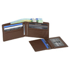 Club Rochelier Men's Slim Fold Wallet with Removable ID - Brown-8