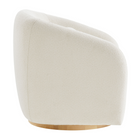 Modway Holland Swivel Chenille Fabric Armchair - Cream-Wood Frame Swivel Base