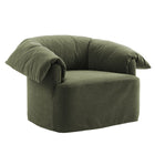 Modway Lark Slipcovered Fabric Oversized Armchair - Sage-Slipcovered Armchair