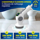 Bell+Howell Scrubtastic Pro Electric Spin Scrubber Multipurpose Rechargeable Shower Scrubber with 3 Rotating Brush Heads-Extendable handle - extends up to 39" to reach high areas like ceilings and vents helps reduce bending, stretching, and unsafe climbing while cleaning