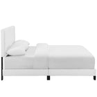 Modway Amira Upholstered Fabric King Bed - White-Box Spring Required (Not Included)