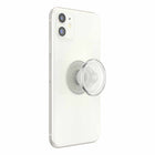 PopSockets PopGrip - Clear White-Offers a secure grip so you can text with one hand, snap better photos, and watch cat videos hands-free