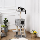 PawHut 47" Cat Tree Tower with Ladder and Scratching Posts - Ball-Sisal scratching posts for tough use 