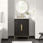 Modway Awaken 24" Bathroom Vanity - White/Black-Ceramic Sink Basin