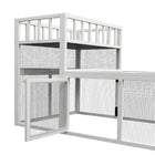 PawHut Combinable Design Wooden Chicken Coop with Storage Shelf - 7.3' x 3.6' - White-The top shelves can plant pots to decorate their space or store the feed things 