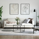 HOMCOM Wood Round Coffee Table with Modern Design - White-Adjustable feet ensures it can be level on less-than-even ground